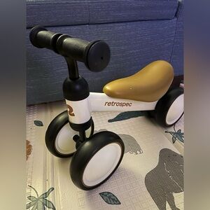 Retrospec Cricket Baby Walker Balance Bike with 4 Wheels for Ages 12-24 Months